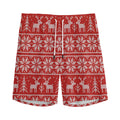 Christmas Deer Knitted Pattern Print Men's Athletic Shorts