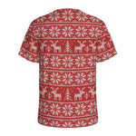 Christmas Deer Knitted Pattern Print Men's Sports T-Shirt