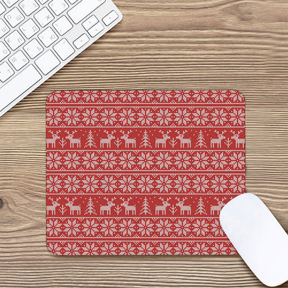 Christmas Deer Knitted Pattern Print Mouse Pad