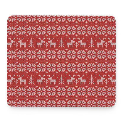 Christmas Deer Knitted Pattern Print Mouse Pad