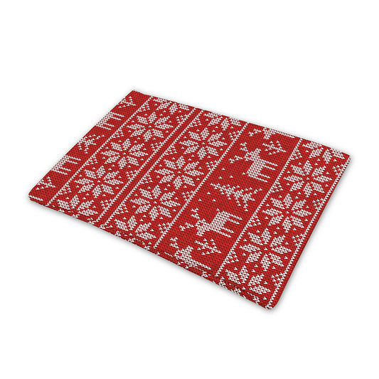 Christmas Deer Knitted Pattern Print Pet Cooling Mat Cover