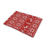 Christmas Deer Knitted Pattern Print Pet Cooling Mat Cover