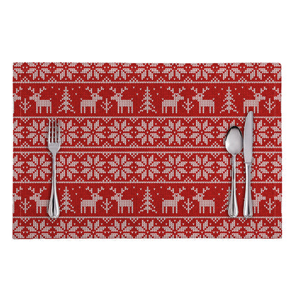 Christmas Deer Knitted Pattern Print Placemat