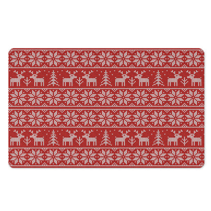 Christmas Deer Knitted Pattern Print Polyester Doormat