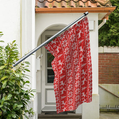 Christmas Deer Knitted Pattern Print Polyester Flag