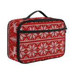 Christmas Deer Knitted Pattern Print Portable Lunch Bag