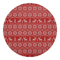 Christmas Deer Knitted Pattern Print Round Blanket