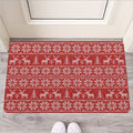 Christmas Deer Knitted Pattern Print Rubber Doormat