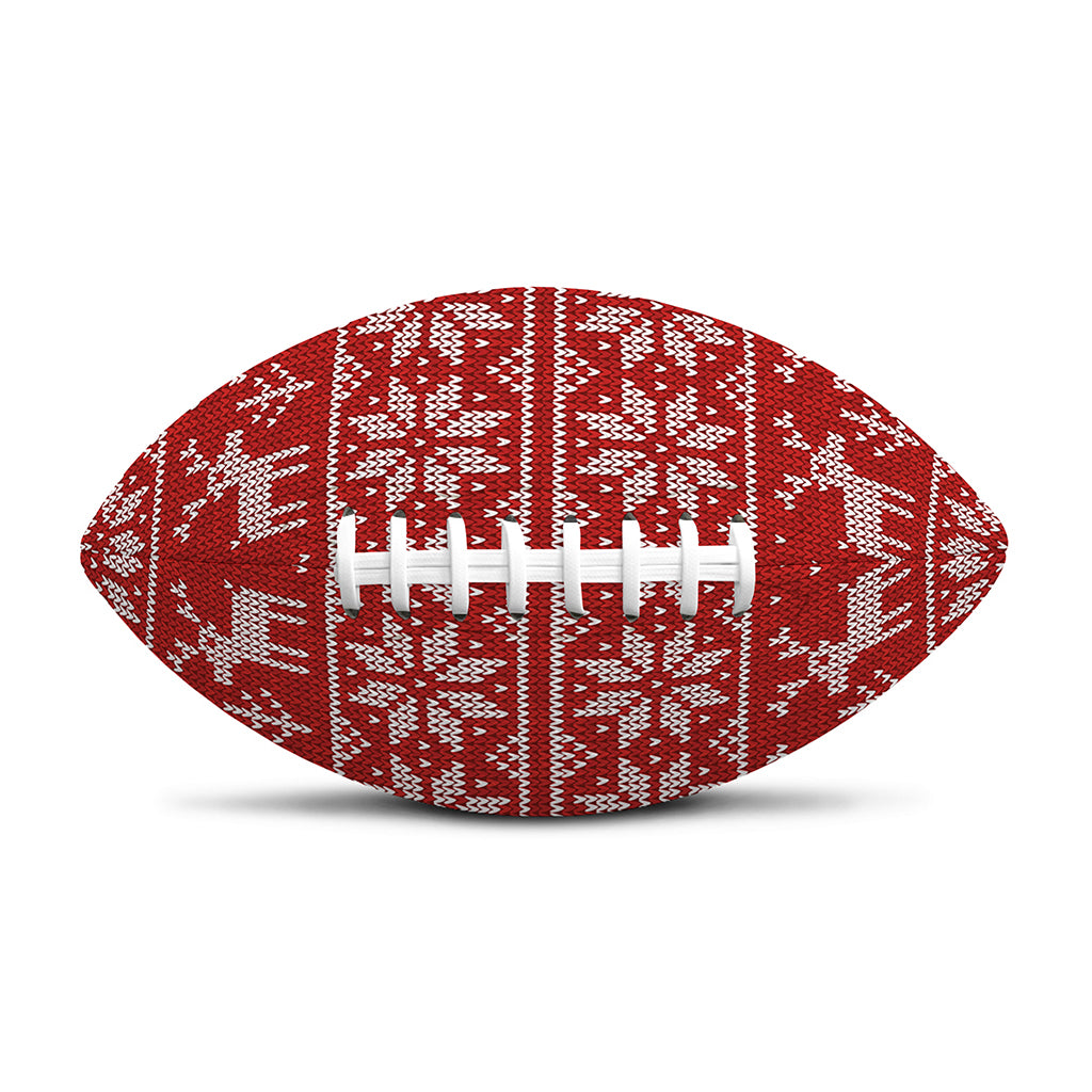 Christmas Deer Knitted Pattern Print Rugby Ball