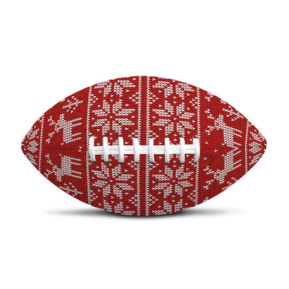Christmas Deer Knitted Pattern Print Rugby Ball