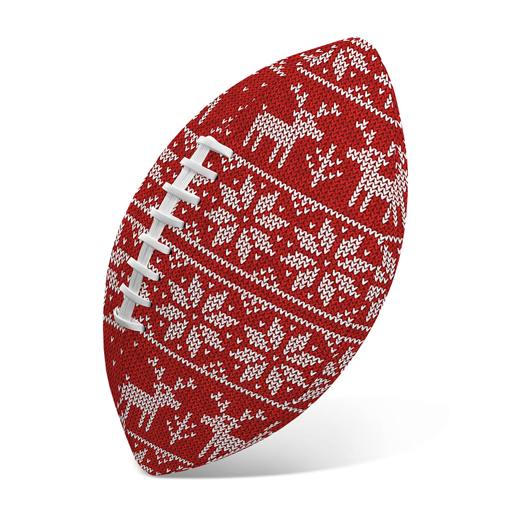 Christmas Deer Knitted Pattern Print Rugby Ball