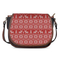 Christmas Deer Knitted Pattern Print Saddle Bag