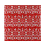 Christmas Deer Knitted Pattern Print Silk Bandana