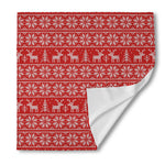 Christmas Deer Knitted Pattern Print Silk Bandana