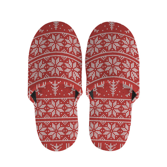Christmas Deer Knitted Pattern Print Slippers