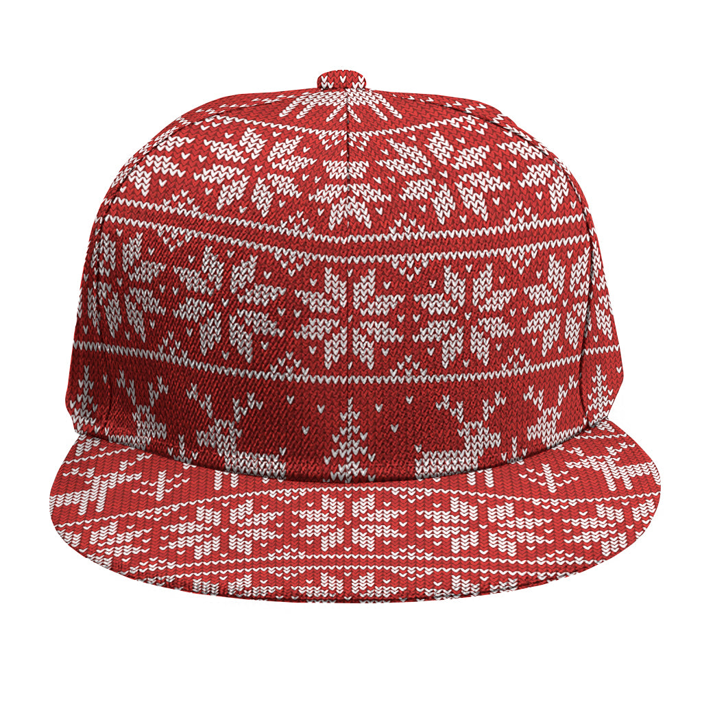 Christmas Deer Knitted Pattern Print Snapback Cap