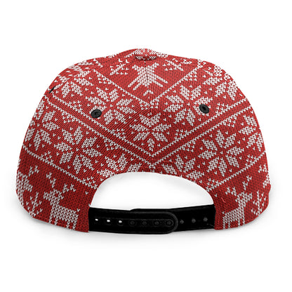 Christmas Deer Knitted Pattern Print Snapback Cap