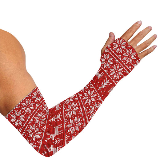 Christmas Deer Knitted Pattern Print Sun Protection Arm Sleeves