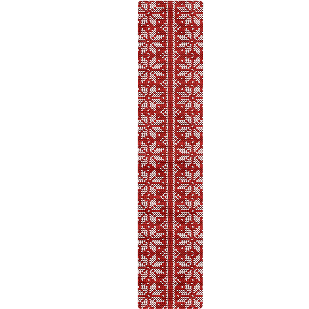 Christmas Deer Knitted Pattern Print Table Runner