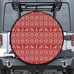 Christmas Deer Knitted Pattern Print Tire Cover