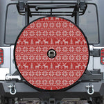 Christmas Deer Knitted Pattern Print Tire Cover With Camera Hole