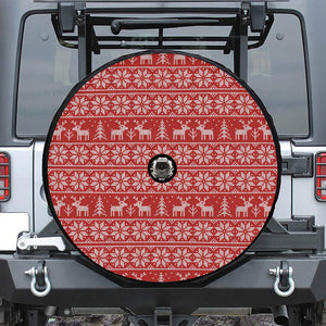 Christmas Deer Knitted Pattern Print Tire Cover With Camera Hole