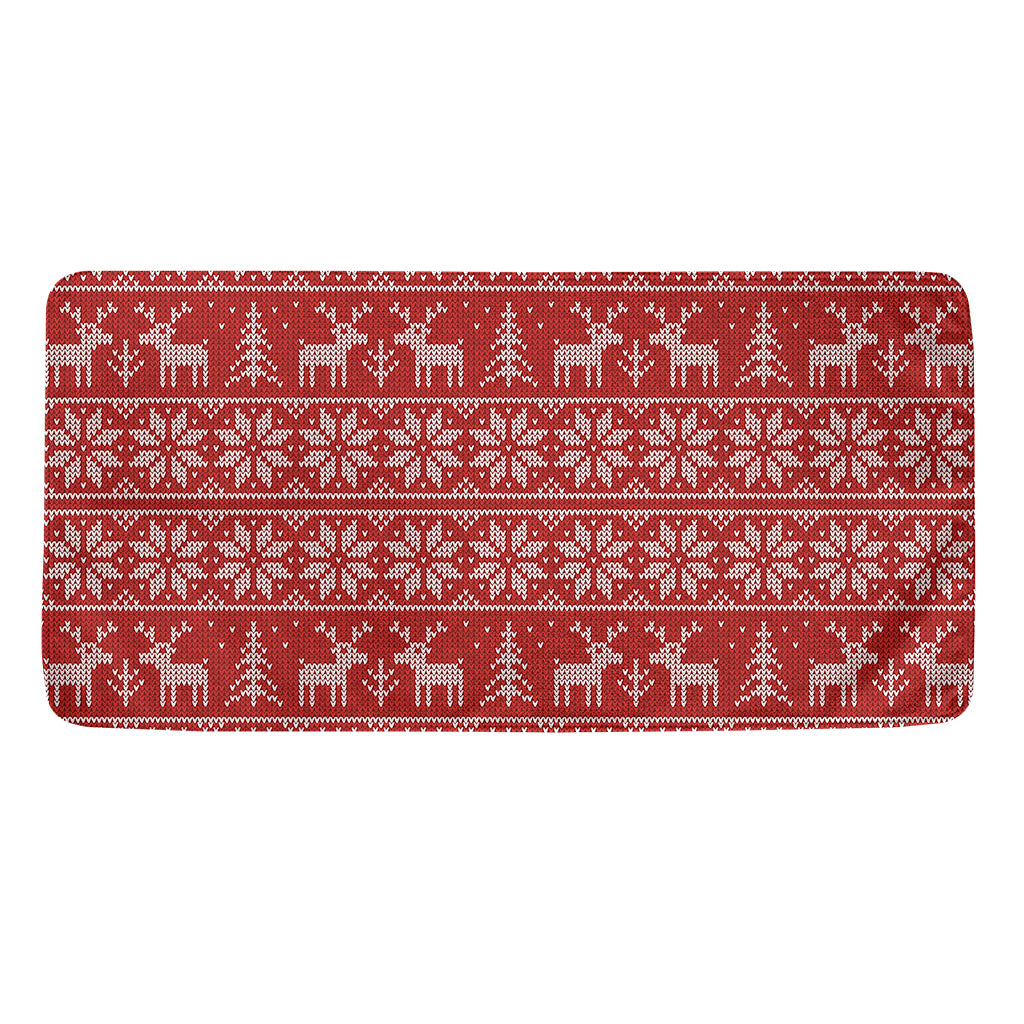 Christmas Deer Knitted Pattern Print Towel