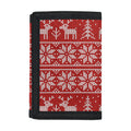 Christmas Deer Knitted Pattern Print Trifold Wallet