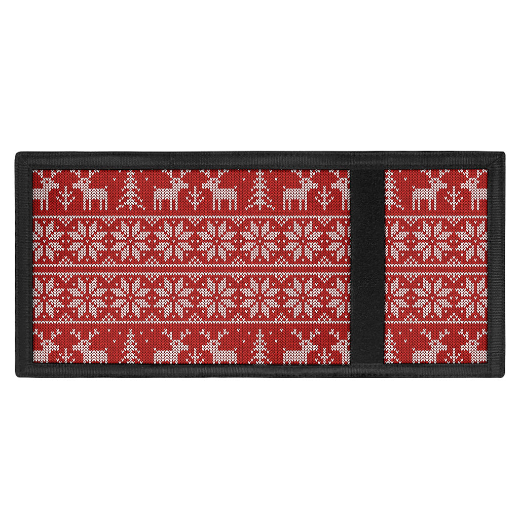 Christmas Deer Knitted Pattern Print Trifold Wallet
