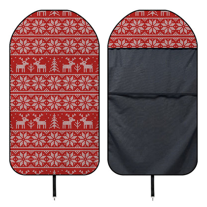 Christmas Deer Knitted Pattern Print Waterproof Car Seat Cover