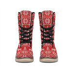 Christmas Deer Knitted Pattern Print Winter Boots