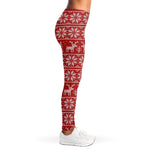 Christmas Deer Knitted Pattern Print Women's Leggings