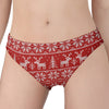 Christmas Deer Knitted Pattern Print Women's Panties