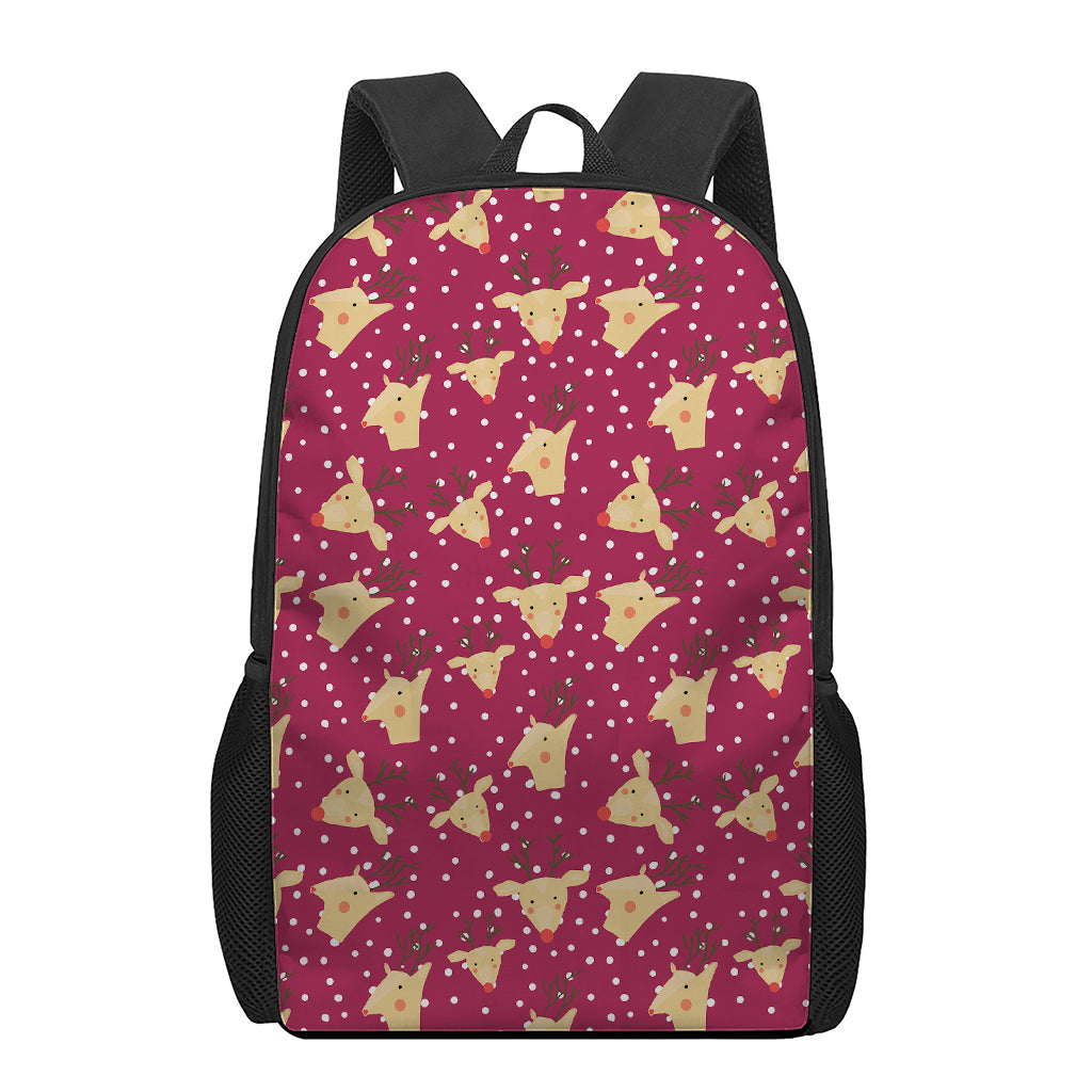 Christmas Deer Pattern Print 17 Inch Backpack