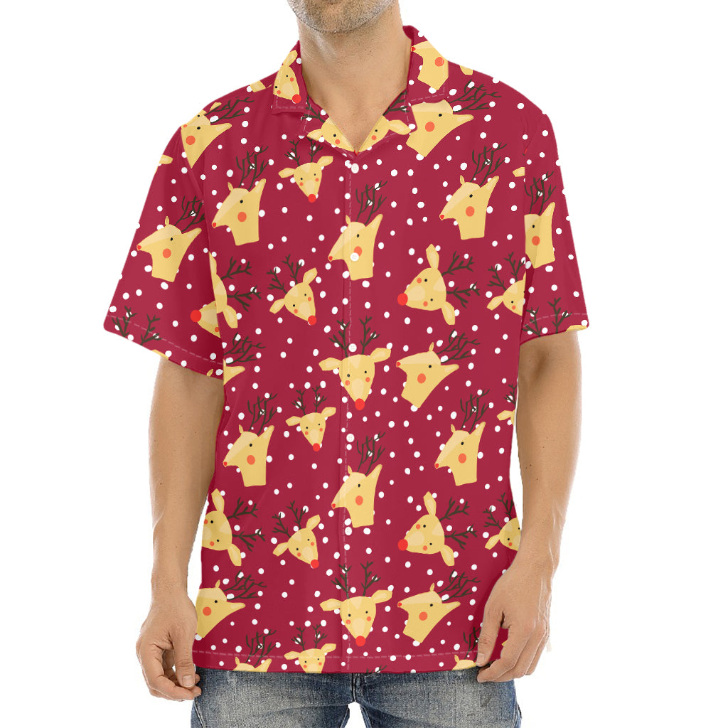 Christmas Deer Pattern Print Aloha Shirt