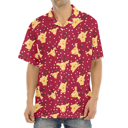Christmas Deer Pattern Print Aloha Shirt
