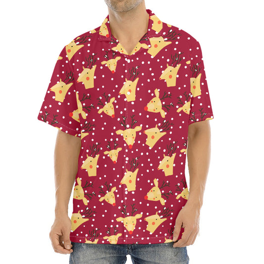Christmas Deer Pattern Print Aloha Shirt