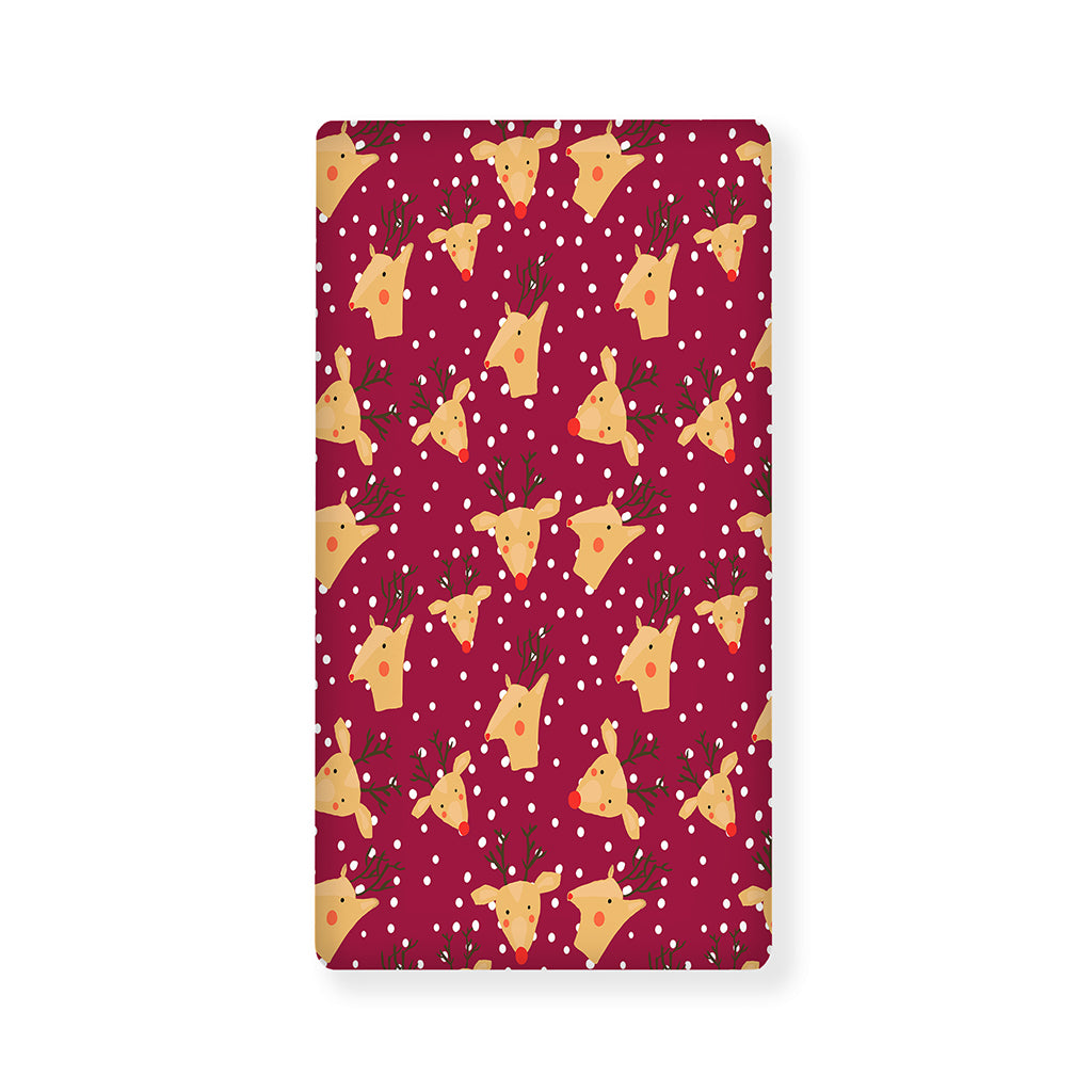 Christmas Deer Pattern Print Baby Crib Sheet