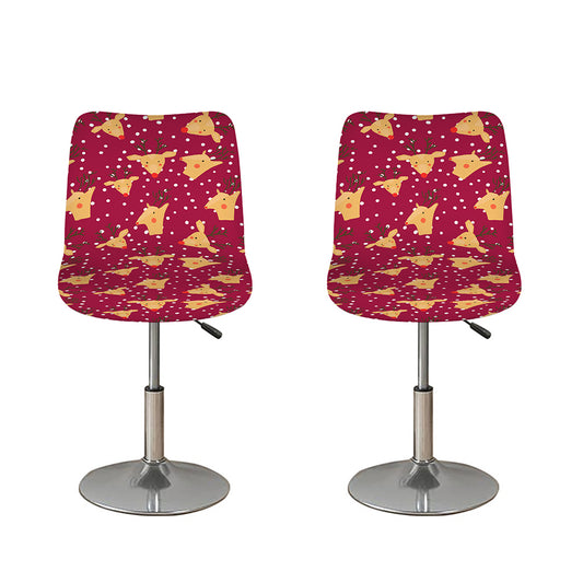 Christmas Deer Pattern Print Bar Stool Covers
