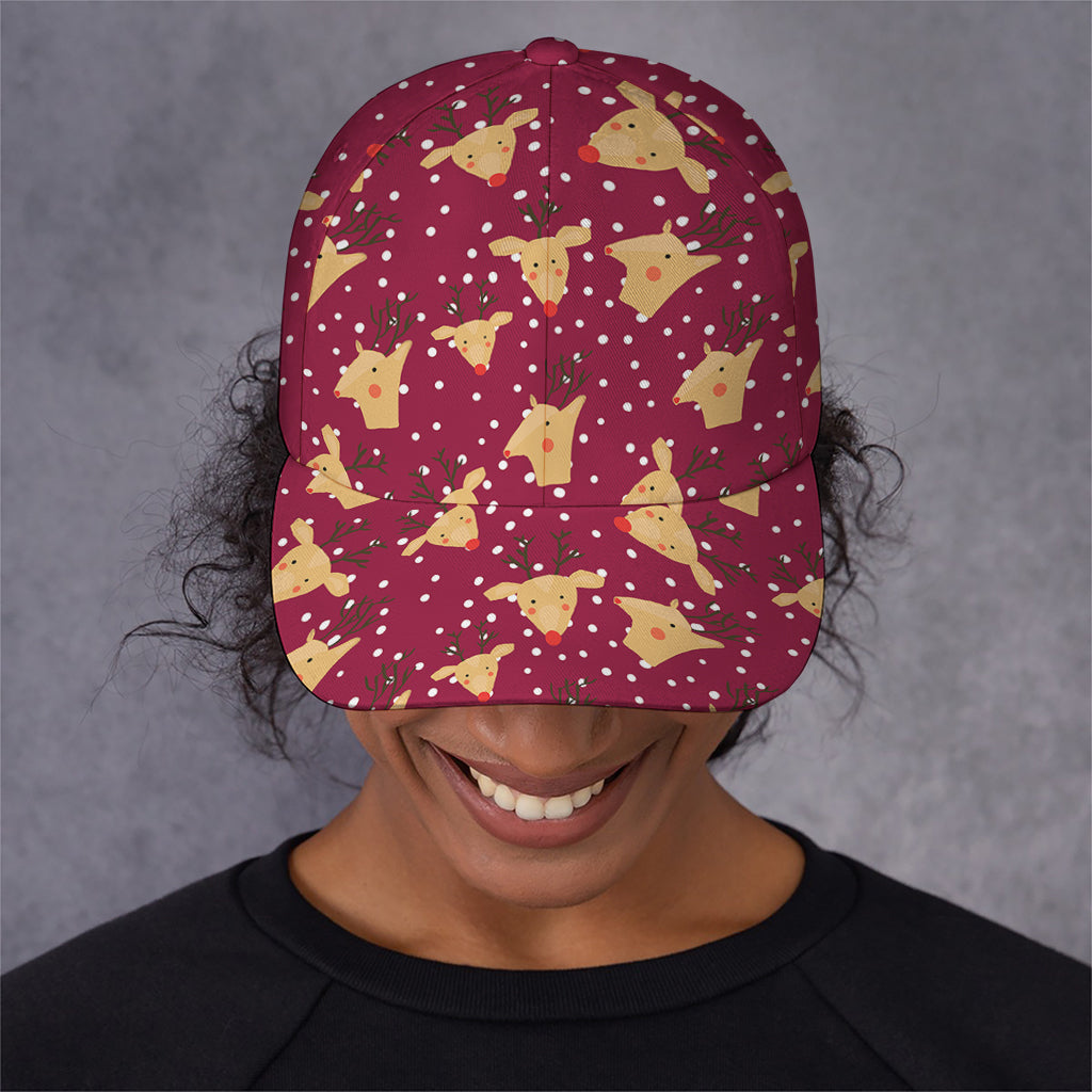 Christmas Deer Pattern Print Baseball Cap