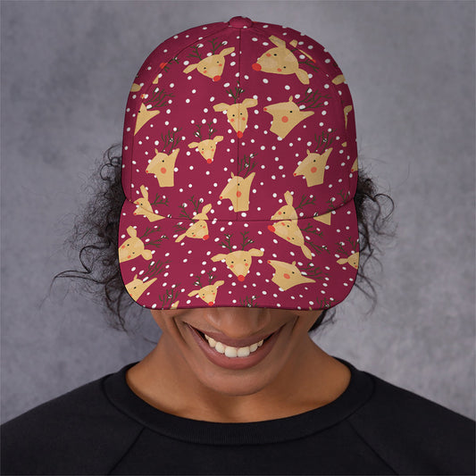 Christmas Deer Pattern Print Baseball Cap
