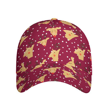 Christmas Deer Pattern Print Baseball Cap