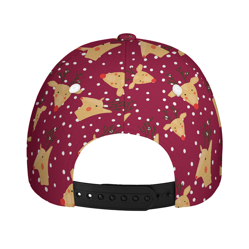 Christmas Deer Pattern Print Baseball Cap