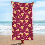 Christmas Deer Pattern Print Beach Towel