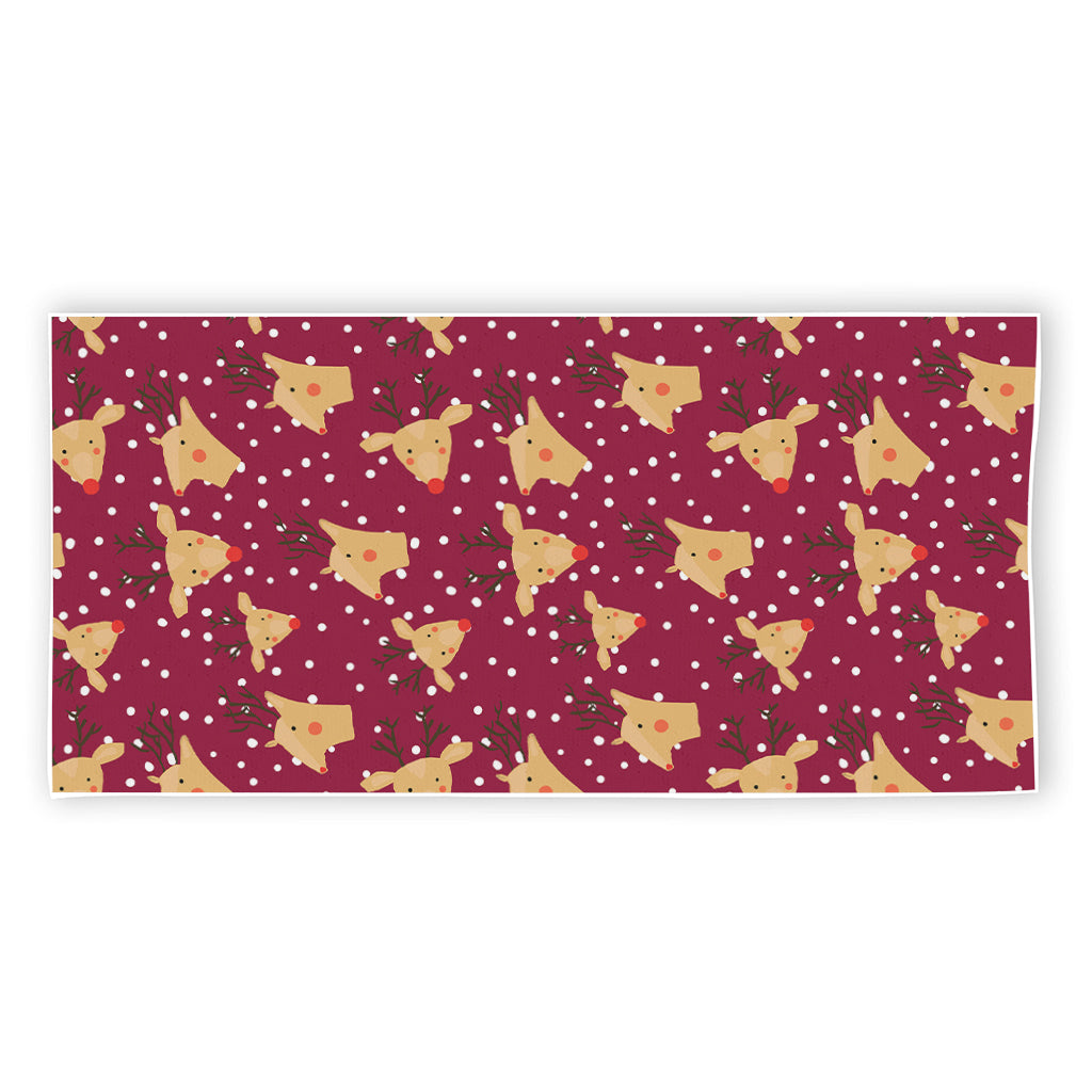 Christmas Deer Pattern Print Beach Towel