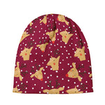 Christmas Deer Pattern Print Beanie