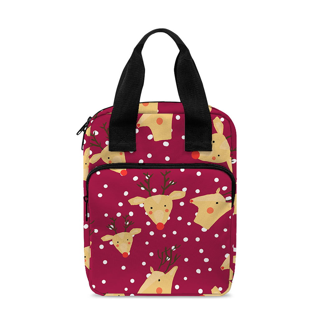 Christmas Deer Pattern Print Bible Tote Bag