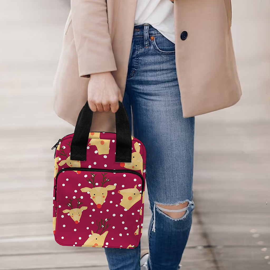 Christmas Deer Pattern Print Bible Tote Bag