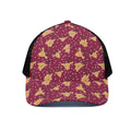 Christmas Deer Pattern Print Black Mesh Trucker Hat