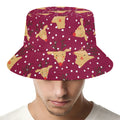 Christmas Deer Pattern Print Bucket Hat